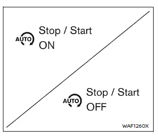 Nissan Armada idling stop system ON OFF status message display