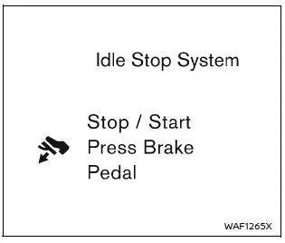 Nissan Armada idling stop guidance press brake display