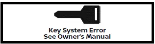 Nissan Armada key system error warning message display