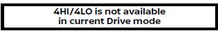 Nissan Armada 4WD mode unavailable warning indicator