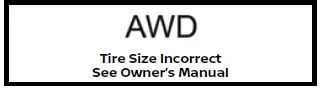 Nissan Armada tire size mismatch warning indicator display