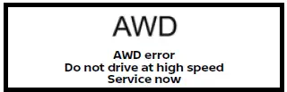 Nissan Armada AWD system malfunction do not drive fast warning