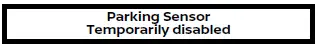 Nissan Armada parking sensor temporarily disabled warning due to blockage