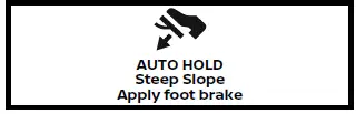 Nissan Armada steep slope apply brake warning indicator