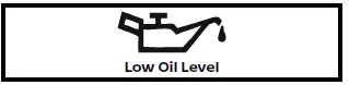 Nissan Armada low engine oil level warning indicator on dashboard