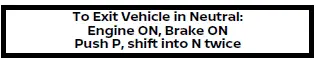 Nissan Armada neutral hold mode guidance indicator display