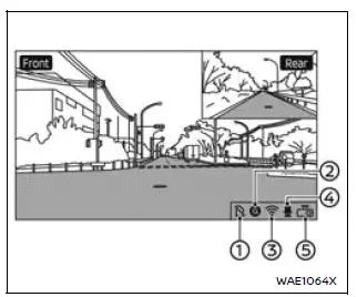 Nissan Armada driving recorder status icons overview screen