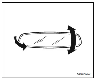 Nissan Armada interior rearview mirror adjustment and positioning