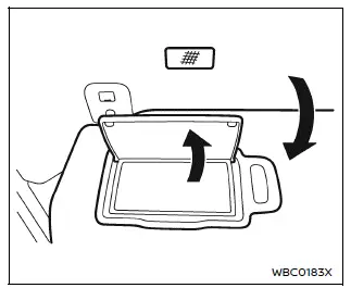 Nissan Armada vanity mirror light with cover open illumination