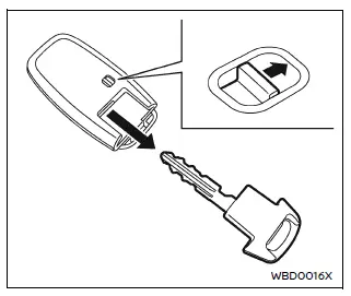 Nissan Armada mechanical key removal from Intelligent Key housing