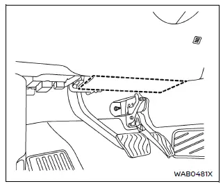 Nissan Armada driver knee airbag location knee bolster driver side