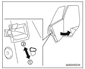 Nissan Armada child safety rear door lock lever position