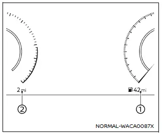 Nissan Armada distance to empty and odometer display