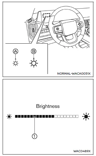 Nissan Armada instrument panel brightness control display