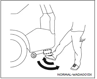 Nissan Armada kick motion gesture for automatic liftgate operation