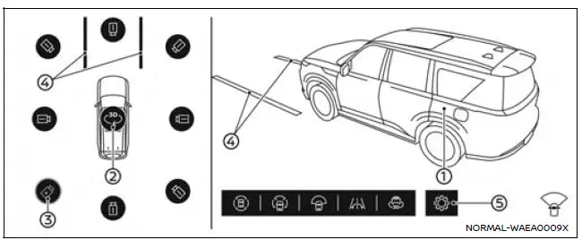Nissan Armada ultra wide view activation button on touchscreen display