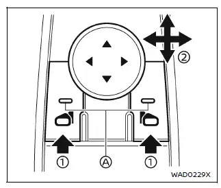 Nissan Armada outside mirrors driver control and adjustment view