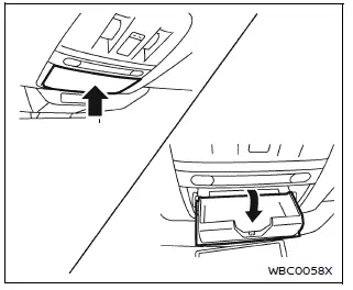 Nissan Armada overhead console sunglasses storage compartment