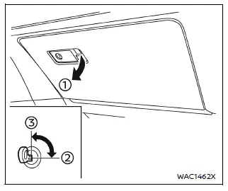 Nissan Armada glove box compartment with lock and handle