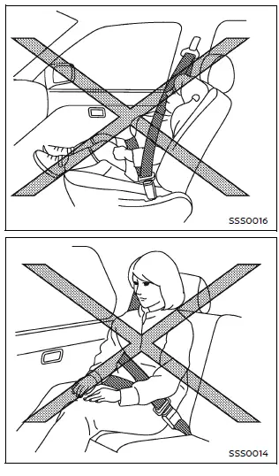 Nissan Armada seat belt usage safety illustration for passengers
