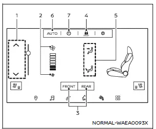 Nissan Armada rear climate control screen interface example