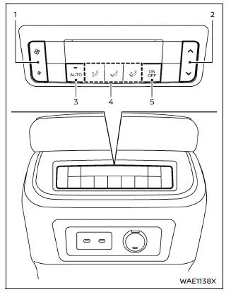Nissan Armada rear console climate control panel with buttons