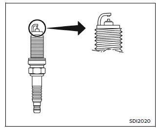 Nissan Armada spark plugs replacement illustration