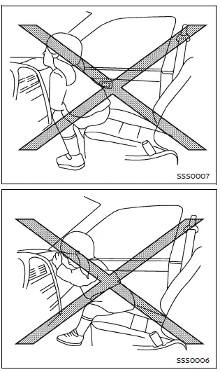 Nissan Armada incorrect seating position airbag risk illustration