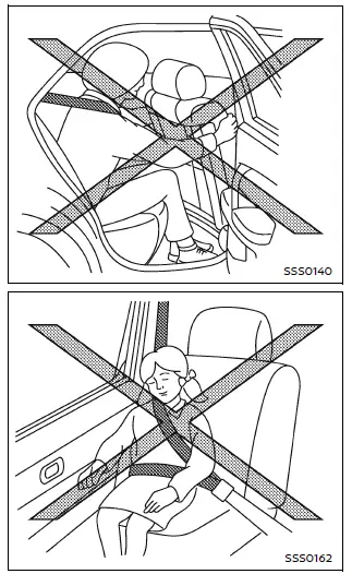 Nissan Armada unsafe passenger leaning position example