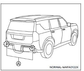 Nissan Armada rear radar sensors location for RCTA system