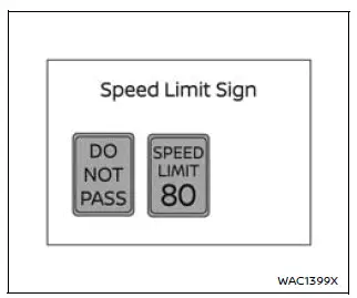 Nissan Armada TSR system operation display example