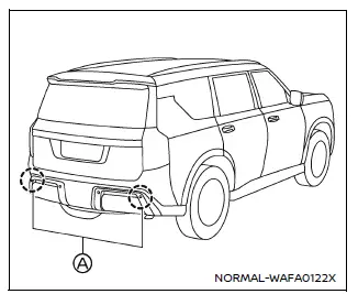 Nissan Armada rear bumper radar sensor location for blind spot monitoring