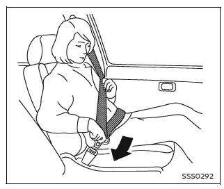 Nissan Armada seat belt emergency release method demonstration