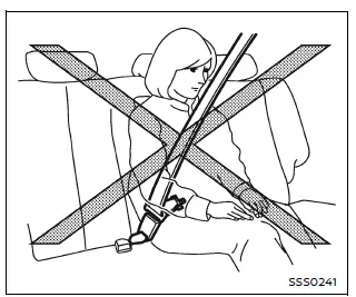 Nissan Armada third row center seat belt dual connection system