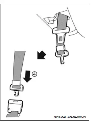 Nissan Armada third row center seat belt attachment diagram
