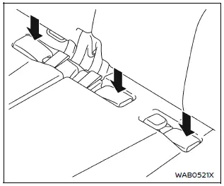 Nissan Armada properly secured center seat belt connection