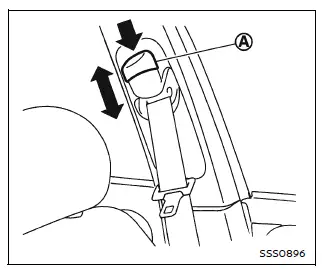 Nissan Armada seat belt buckle storage location in seat cushion