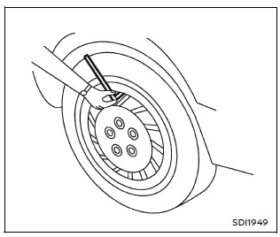 Nissan Armada tire pressure label detailed view