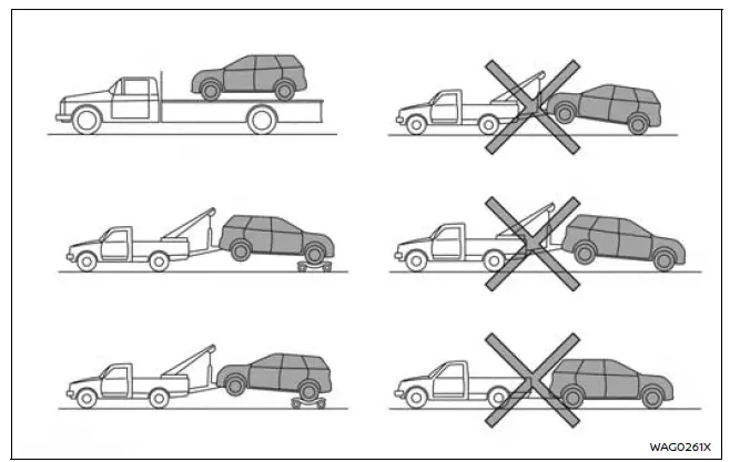 Nissan Armada 4WD towing method using flatbed or dollies