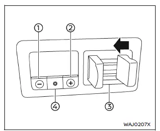 Nissan Armada trailer brake controller interface and control buttons