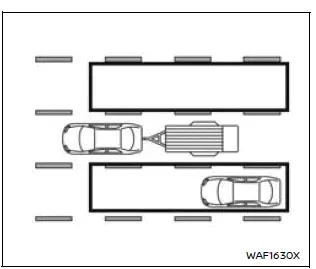 Nissan Armada trailer blind spot warning extended detection zone illustration