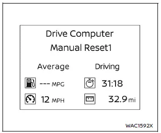 Nissan Armada drive computer display screen example