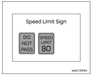 Nissan Armada traffic sign recognition display showing detected speed limit
