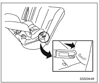 Nissan Armada rear facing child seat rigid latch connection step 2