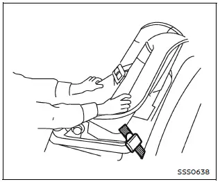 Nissan Armada forward facing child seat stability check step 6