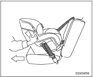 Nissan Armada child seat stability check step 6