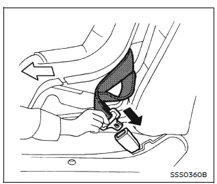 Nissan Armada routing seat belt through forward facing child seat step 3