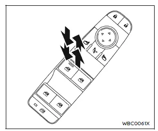 Nissan Armada automatic window operation control switch detail