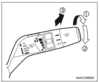Nissan Armada rear window wiper and washer switch control