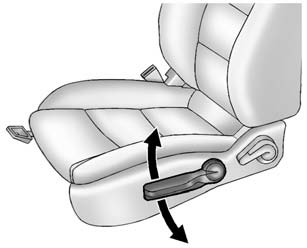 If available, move the lever up or down to manually raise or lower the seat.